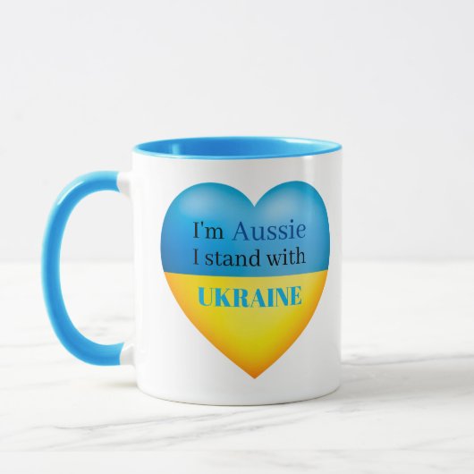 Blue Yellow Australian I Stand with Ukraine Tasse (Links)