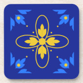 Blue & Yellow Azulejo Cork Untersetzer (Vorderseite)