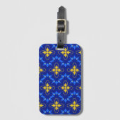Blue & Yellow Azulejo Gepäckanhänger (Vorderseite Vertikal)