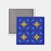 Blue & Yellow Azulejo Magnet (Vorderseite/Rückseite)