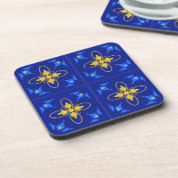 Blue & Yellow Azulejo (Mini) Cork Untersetzer