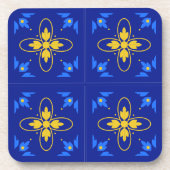 Blue & Yellow Azulejo (Mini) Cork Untersetzer (Vorderseite)
