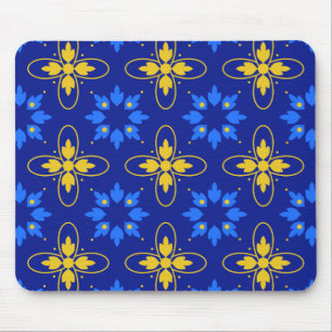 Blue & Yellow Azulejo Mousepad
