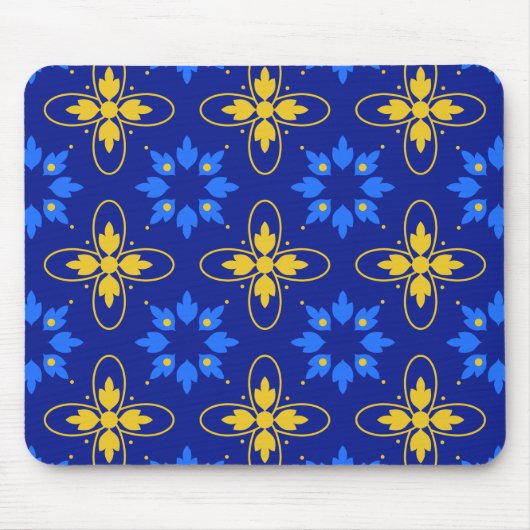 Blue & Yellow Azulejo Mousepad (Vorne)