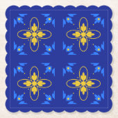 Blue & Yellow Azulejo Untersetzer (Vorderseite)