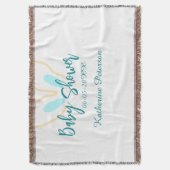 Blue yellow baby shower name date animal ear cute decke (Vorderseite Vertikal)