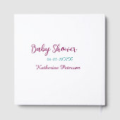 Blue yellow baby shower name date animal ear cute  gästebuch (Rückseite)