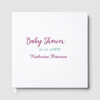 Blue yellow baby shower name date animal ear cute gästebuch