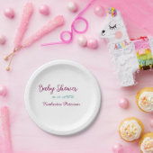 Blue yellow baby shower name date animal ear cute pappteller (Party)