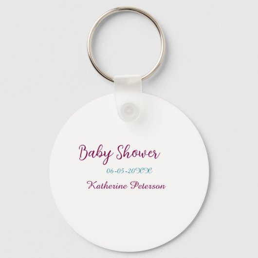 Blue yellow baby shower name date animal ear cute  schlüsselanhänger (Vorderseite)