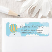 Blue Yellow Balloon Sky Rücksendeadressen-Aufklebe (Insitu)