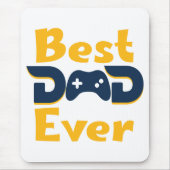 Blue & Yellow Best Vater Ever Gamer Vater Fathday Mousepad (Vorne)