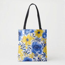 Blue & Yellow Bloom Totbeutel Tasche