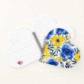 Blue & Yellow Blossom Herzbuch Notizblock (Innenseite)