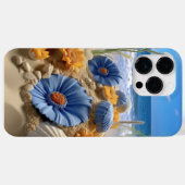 BLUE & YELLOW BLUMEN AUF EINEM SANDSTRAND Case-Mate iPhone HÜLLE (Rückseite (Horizontal))