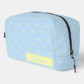 Blue & Yellow Bow Pattern Coquette Cosmetic Waschbeutel (Rechte Ecke)
