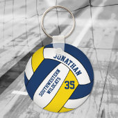 blue yellow boys' team name volleyball schlüsselanhänger