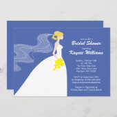 Blue & Yellow Bridge Brautparty Einladung (Vorne/Hinten)