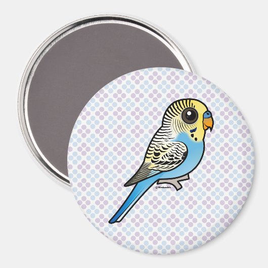 Blue & Yellow Budgie Magnet (Vorderseite/Rückseite)
