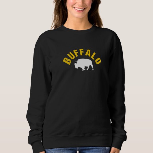 Blue Yellow Buf Buffalo Throwback Retro Buf New Yo Sweatshirt (Vorderseite)