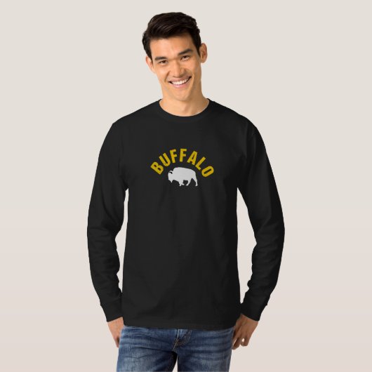 Blue Yellow Buf Buffalo Throwback Retro Buf New Yo T-Shirt (Vorne ganz)
