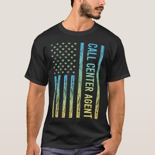 Blue Yellow Call Center Agent T-Shirt (Vorderseite)