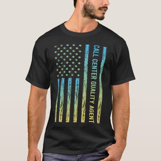 Blue Yellow Call Center Quality Agent T-Shirt (Vorderseite)