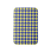 Blue Yellow Checker Argyle Pattern Badematte (Vorderseite Vertikal)