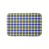 Blue Yellow Checker Argyle Pattern Badematte (Vorderseite)