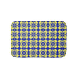 Blue Yellow Checker Argyle Pattern Badematte