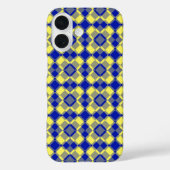Blue Yellow Checker Argyle Pattern Case-Mate iPhone Hülle (Rückseite)