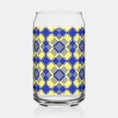 Blue Yellow Checker Argyle Pattern Dosenglas (Rückseite)