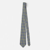 Blue Yellow Checker Argyle Pattern Krawatte (Vorderseite)