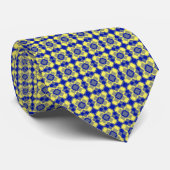 Blue Yellow Checker Argyle Pattern Krawatte (Gerollt)