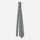 Blue Yellow Checker Argyle Pattern Krawatte (Rückseite)