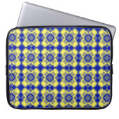 Blue Yellow Checker Argyle Pattern Laptopschutzhülle (Vorderseite)
