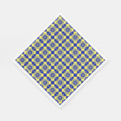 Blue Yellow Checker Argyle Pattern Paper Napkin Serviette (Ecke)