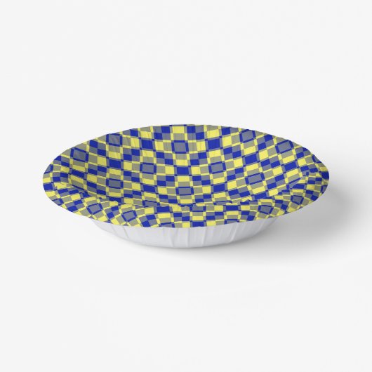 Blue Yellow Checker Argyle Pattern Pappteller (Gewinkelt)