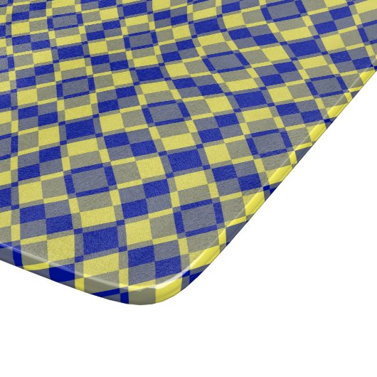 Blue Yellow Checker Argyle Pattern Schneidebrett (Ecke)