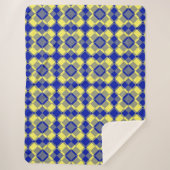 Blue Yellow Checker Argyle Pattern Sherpadecke (Vorderseite)