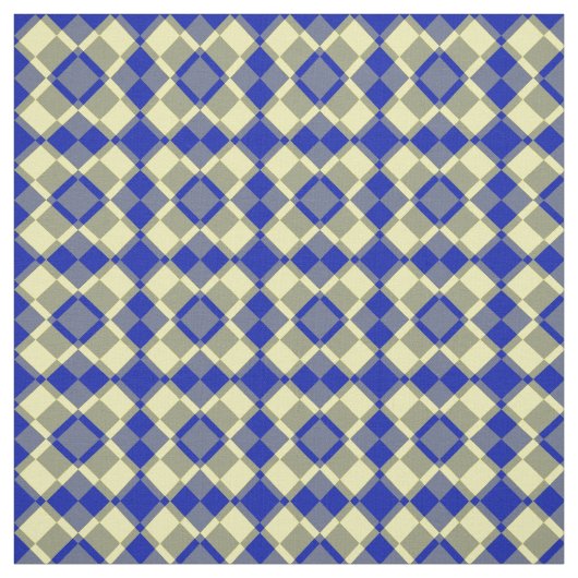 Blue Yellow Checker Argyle Pattern Stoff (Muster)