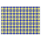 Blue Yellow Checker Argyle Pattern Tischdecke (Vorderseite (Horizontal))