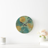 Blue & Yellow Circles Runde Wanduhr (Zuhause)