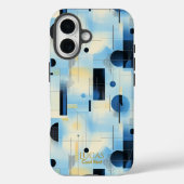 Blue & Yellow Cool Geometric Art Phone Case (Rückseite)