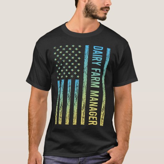 Blue Yellow Dairy Farm Manager T-Shirt (Vorderseite)