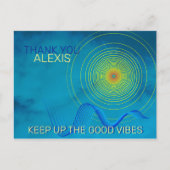 Blue & Yellow Danke, dass du die Good Vibes Art Be Postkarte (Vorderseite)
