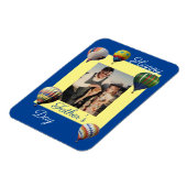 Blue Yellow Father's Day Hot Air Balloons Foto Magnet (Linke Seite)