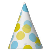 Blue & Yellow Festive Polka Dots Confetti Partyhütchen (Rechts)