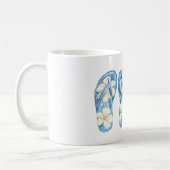 Blue Yellow Floral Flip Flops Summer Sun Kaffeetasse (Links)