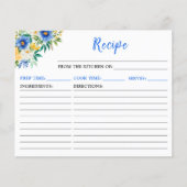 Blue-Yellow-Floral-Rezept-Karte (Vorderseite)